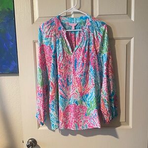 Lilly Pulitzer Elsa Let’s Cha Cha Silk Top